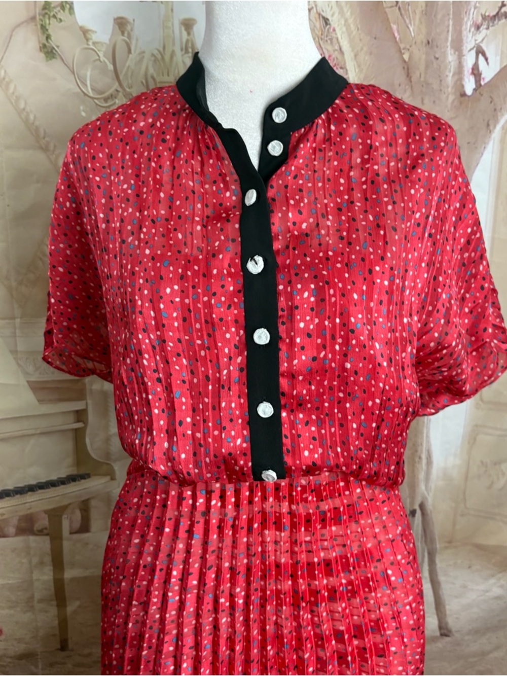 NEW Coach Ted Dot Pleated Fit Flare dress - Picture 3 of 12